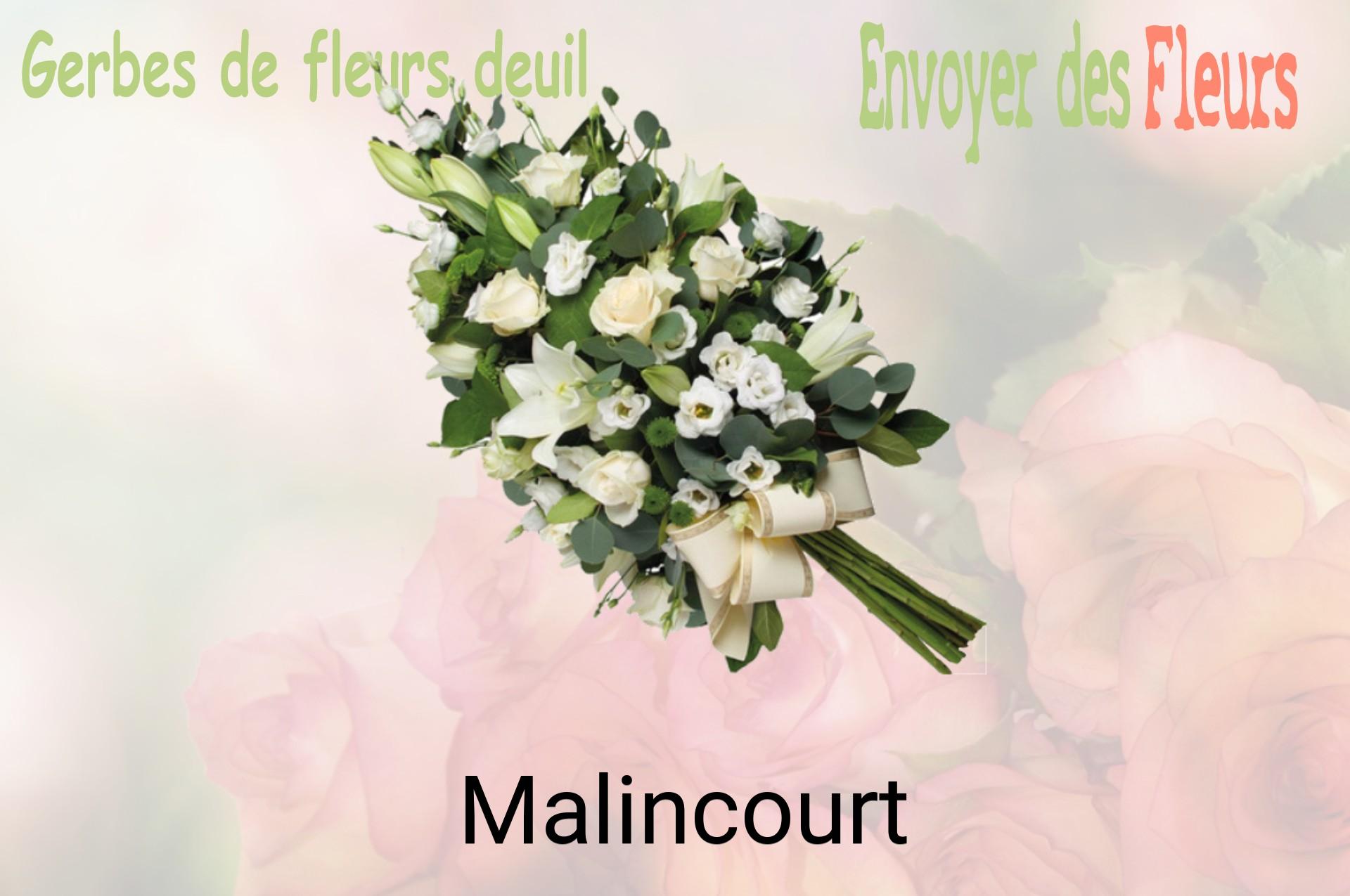 Gerbe de fleurs de deuil livrée à Malincourt